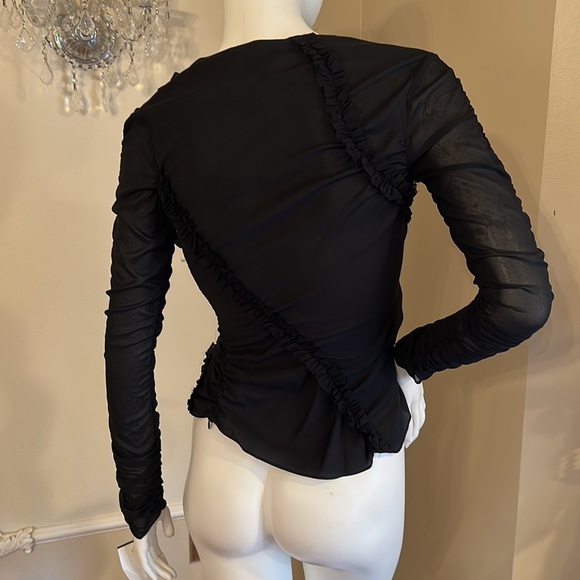 3.1 Phillip Lim Silk Ruched Black  Size 0 - Picture 5 of 12